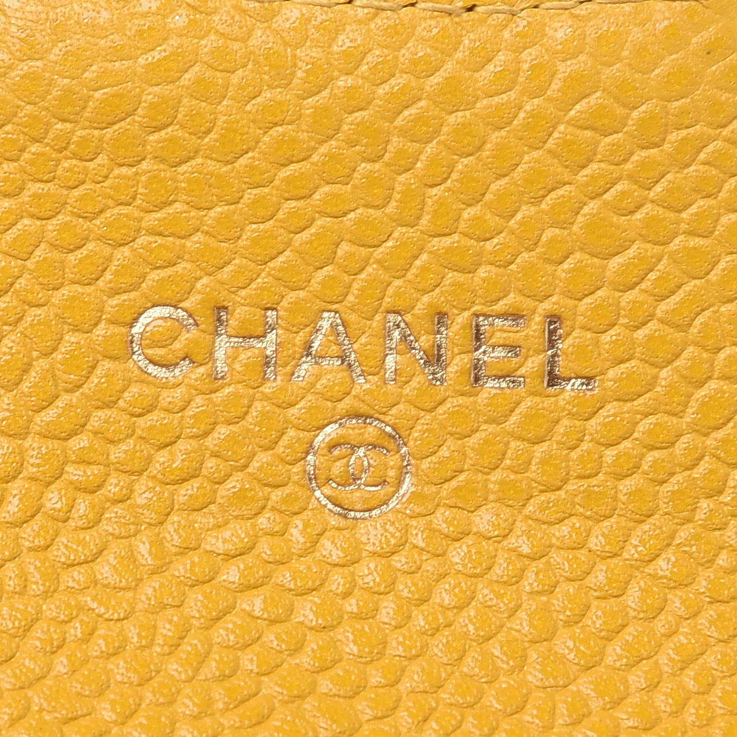 Chanel Caviar Quilted Card Holder Wallet Yellow 10 of 14