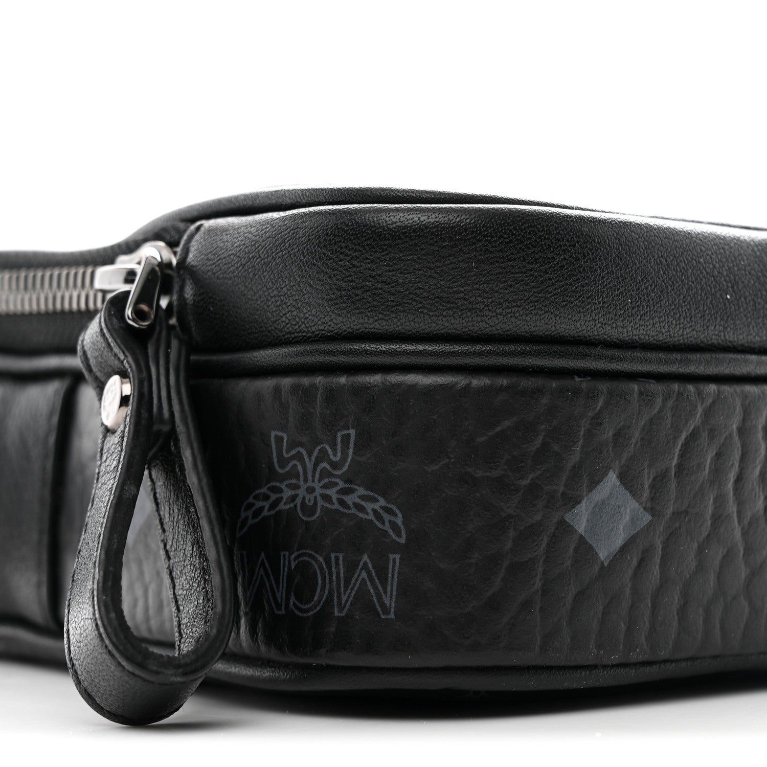 MCM Visetos Crossbody Pouch Bag Black 9 of 10
