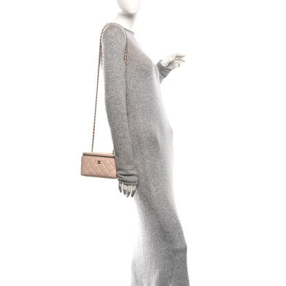 Chanel Caviar Quilted Small Vanity Case With Chain Light Beige 2 of 10