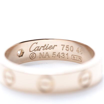 Cartier 18K Pink Gold Diamond 3.5mm LOVE Wedding Band Ring 48 4.5 4 of 4