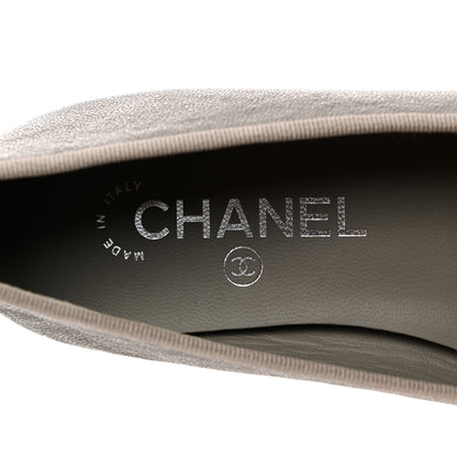 Chanel Caviar CC Cap Toe Ballerina Flats 37 Grey 6 of 9