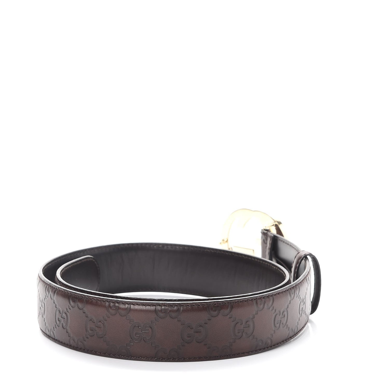 Guccissima Interlocking G 40mm Belt 90 36 Dark Brown