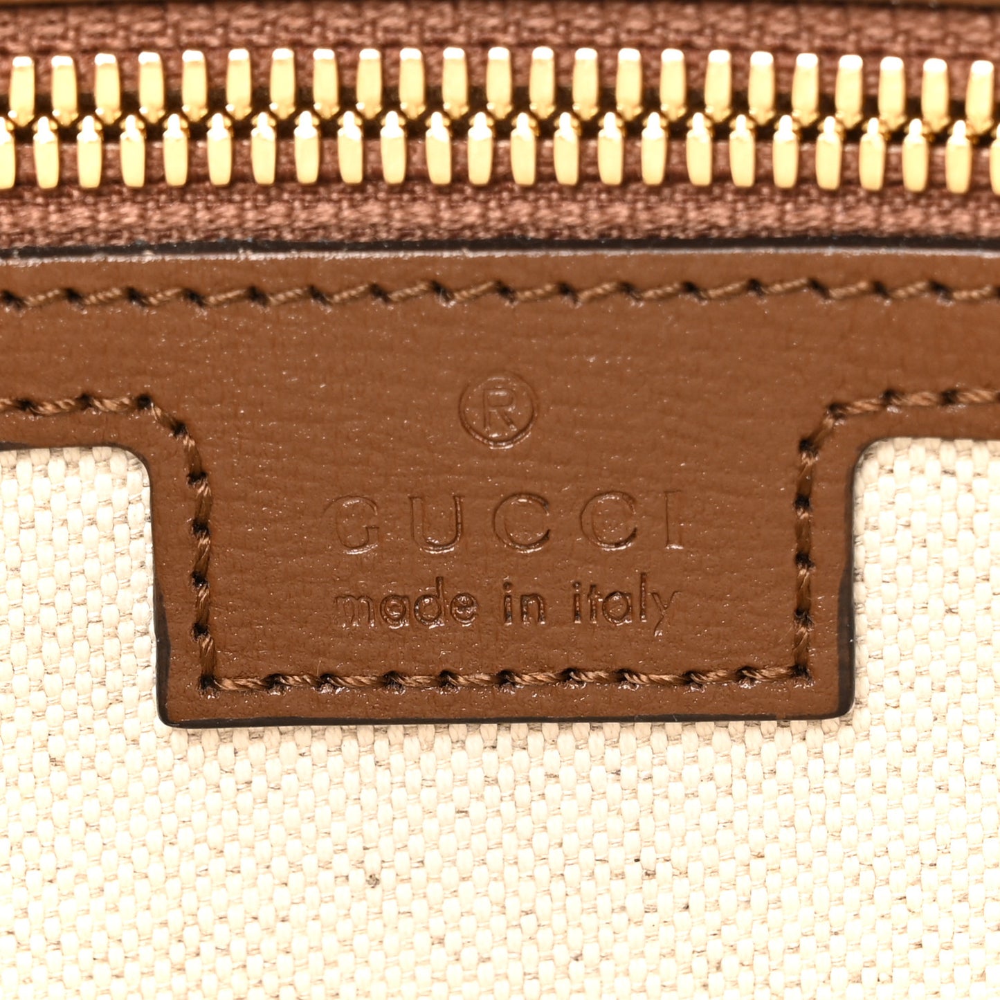 GG Supreme Monogram Azalea Calfskin Retro Interlocking G Wristlet Messenger Bag Beige Ebony Brown Sugar