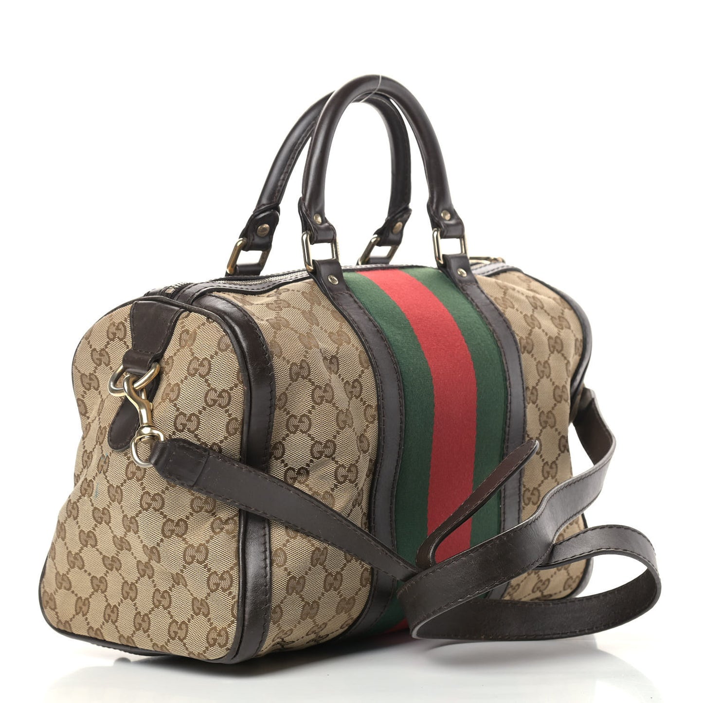 Monogram Vintage Web Medium Boston Dark Brown