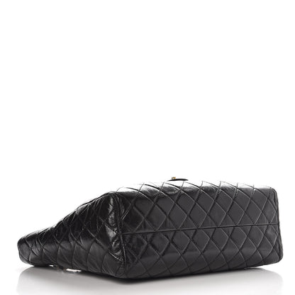 Chanel Glazed Calfskin Quilted Large Front Pocket Tote Black 4 of 12