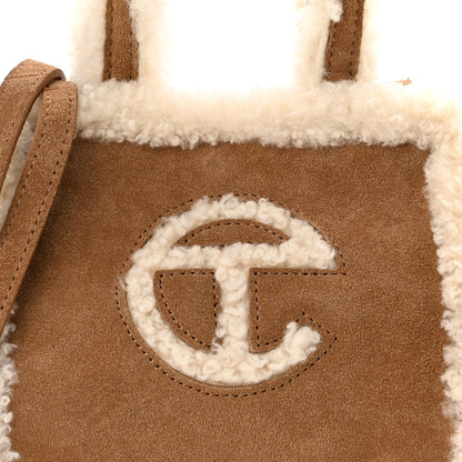 Telfar X UGG Suede Shearling Small Shopping Bag Chestnut 9 of 12