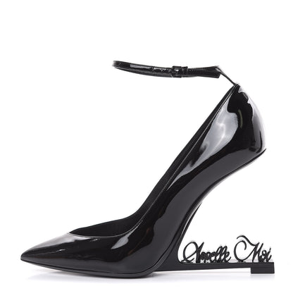 Saint Laurent Patent Opyum Appelle Moi Ankle Strap Pump 39 Black 1 of 10