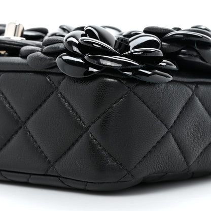 Chanel Lambskin Patent Mini Camellia Flap Black 8 of 10