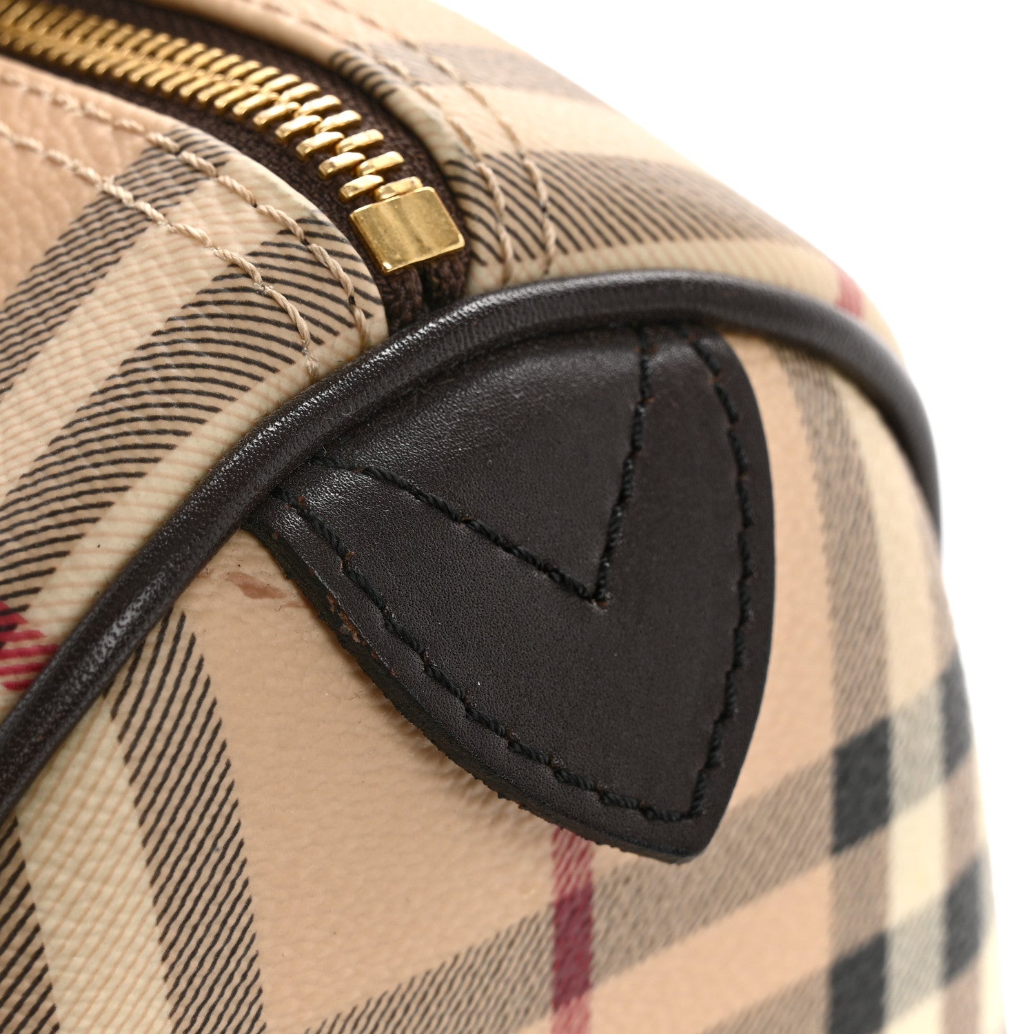 Burberry Haymarket Check Small Chester Bowling Bag Chocolate 11 of 12