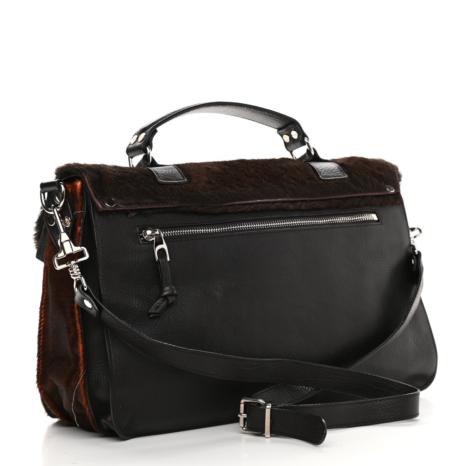 Proenza Schouler Calf Hair Leather PS1 Medium Satchel Chocolate 3 of 12