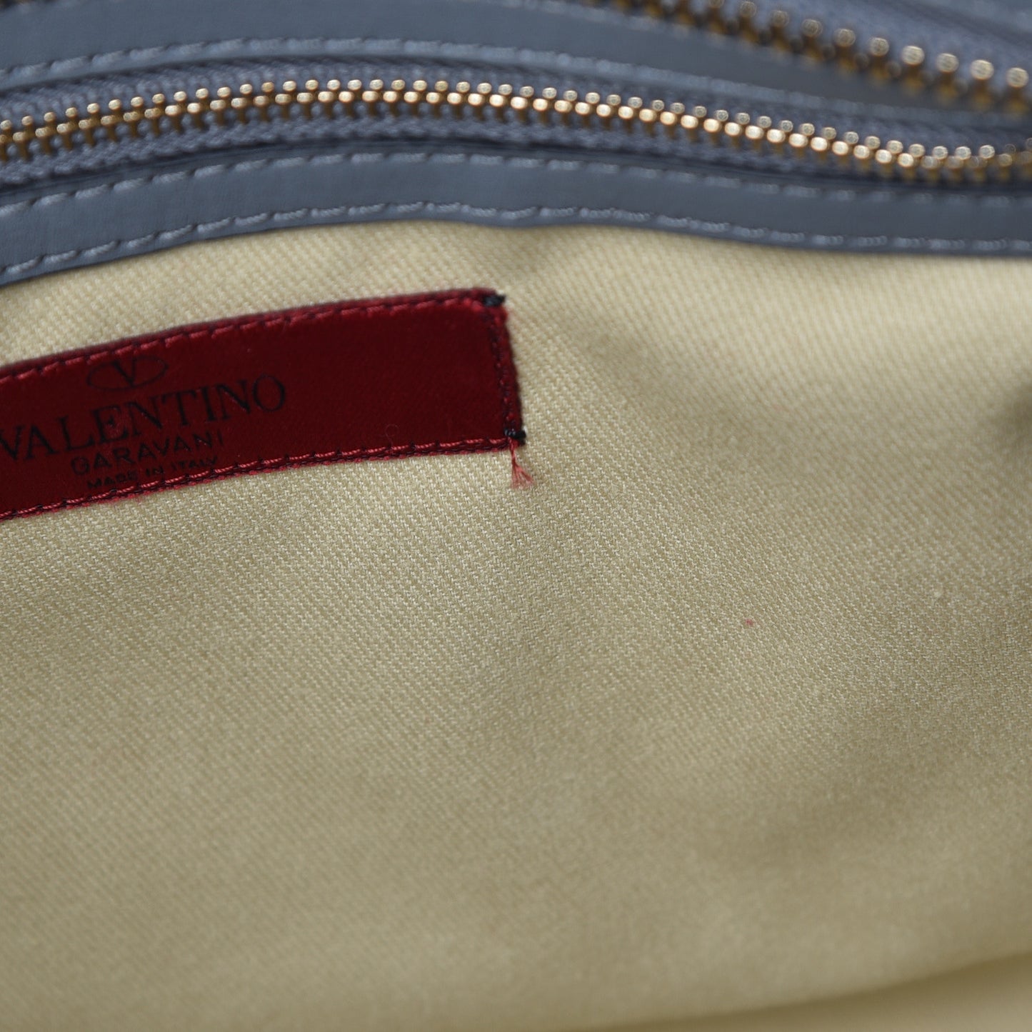 Vitello Rockstud Double Handle Tote Grey