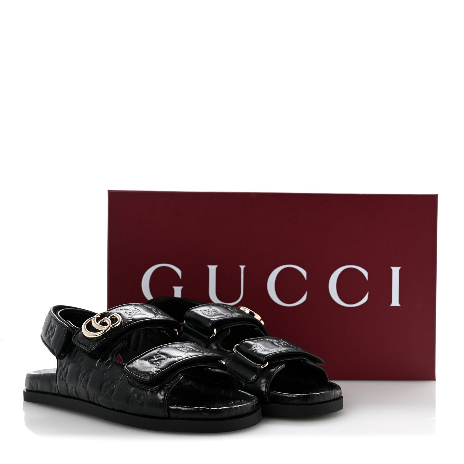 Gucci Guccissima GG Embossed Womens Sandals 36.5 Black 10 of 10