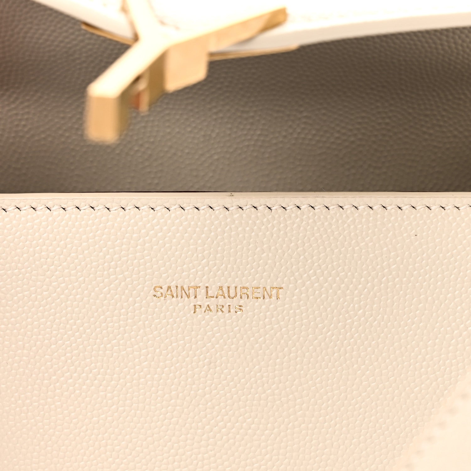 Saint Laurent Grain de Poudre Mini Classic Monogram Cassandra Top Handle Crema Soft Rouge Legion 6 of 11