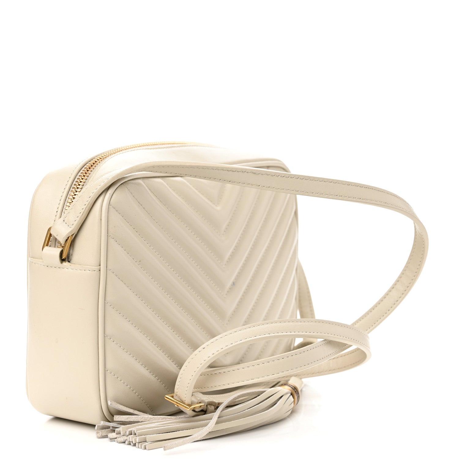 Saint Laurent Calfskin Matelasse Monogram Lou Camera Bag Crema Soft 3 of 13