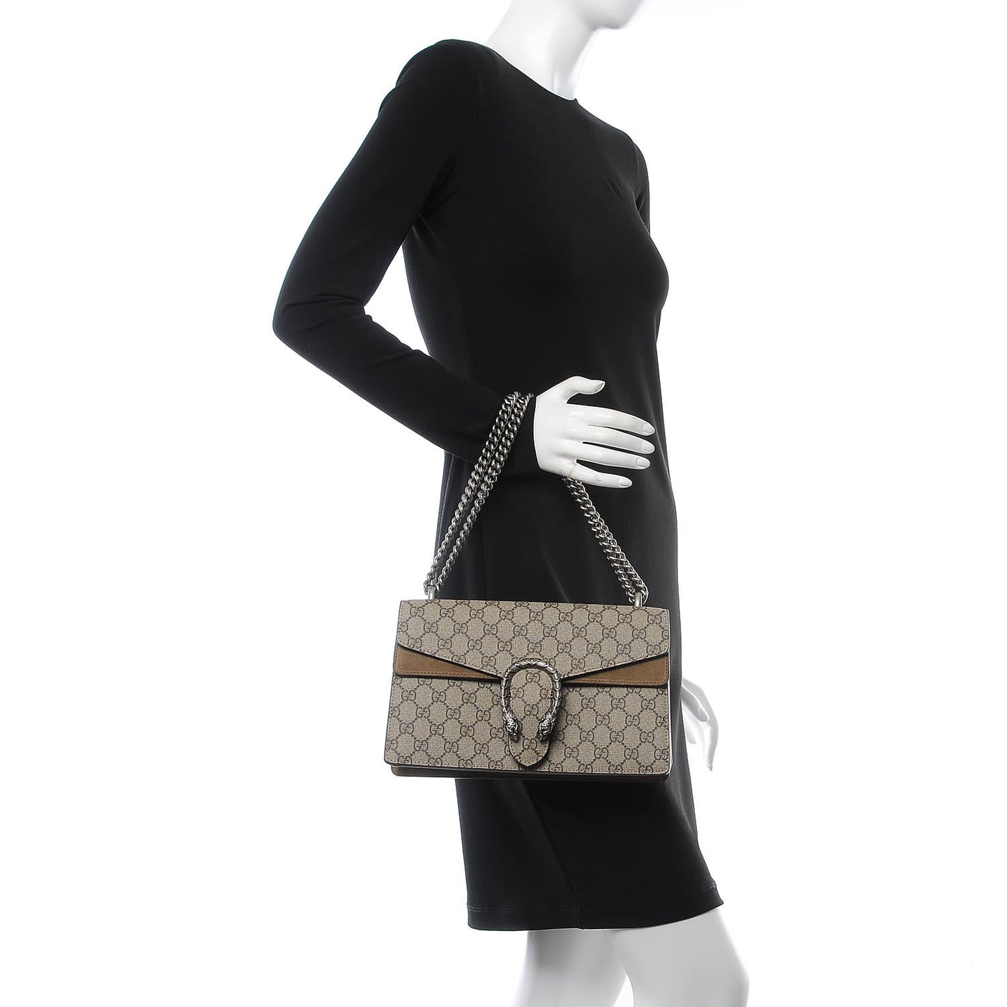 GG Supreme Monogram Small Dionysus Shoulder Bag Taupe