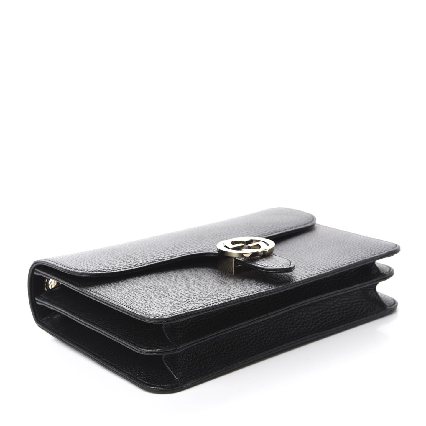 Dollar Calfskin Interlocking G Shoulder Bag Black