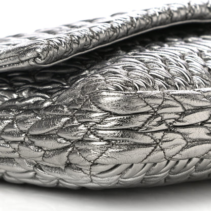 Miu Miu Nappa Matelasse Crystal Flap Clutch Cromo 11 of 12