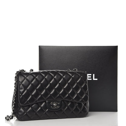 Chanel Lambskin Quilted Jumbo Single Flap Black 10 of 10