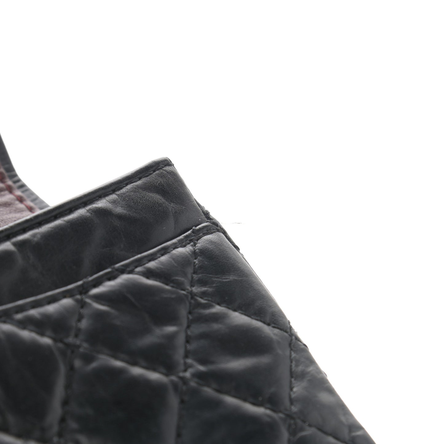 Aged Calfskin Quilted 2.55 Reissue 224 Flap Black