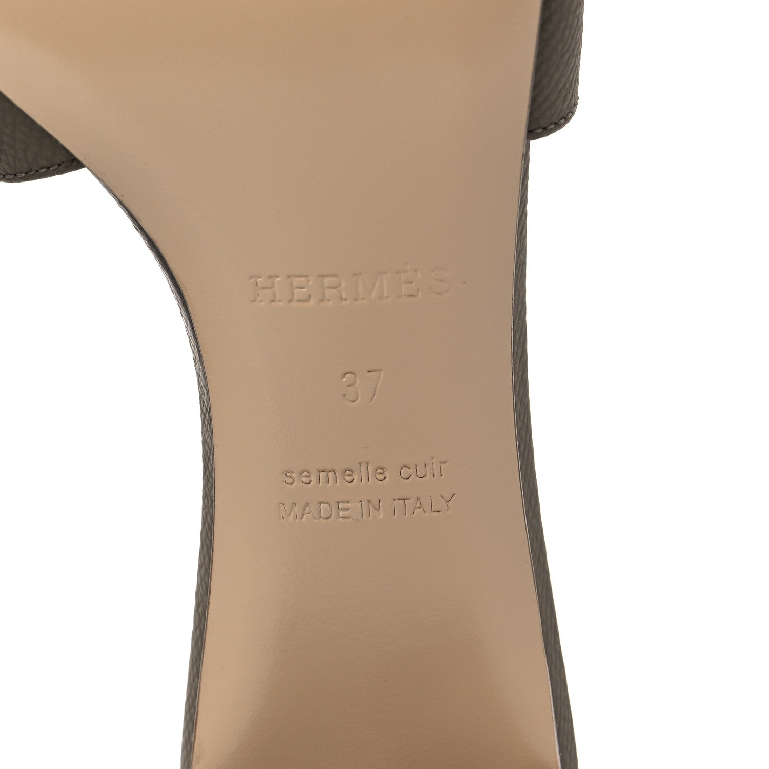Hermes Epsom Oasis Sandals 37 Etoupe 6 of 8