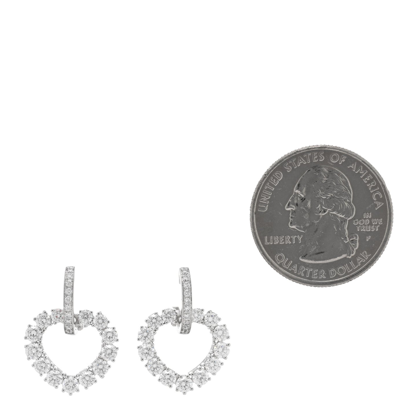 18K White Gold Diamond L'Heure du Diamant Heart Earrings