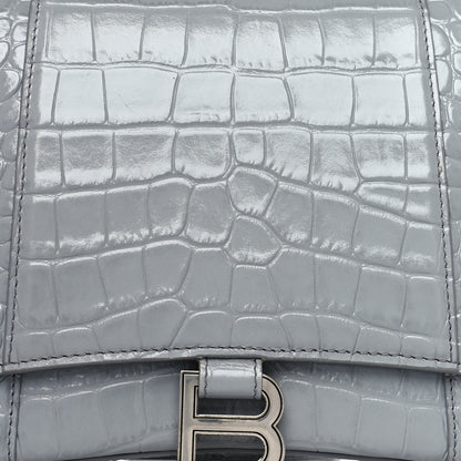 Balenciaga Shiny Calfskin Crocodile Embossed Medium Hourglass Top Handle Bag Balenciaga Grey 12 of 12