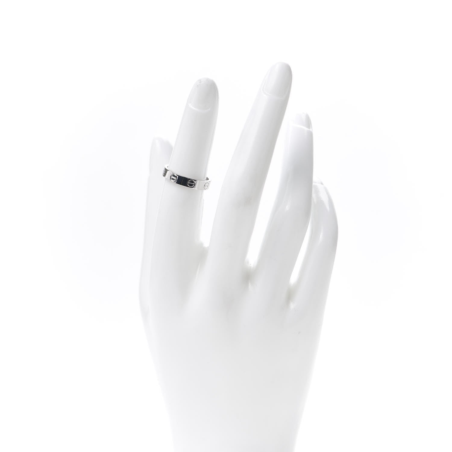 Cartier 18K White Gold 3.5mm LOVE Wedding Band Ring 50 5.25 2 of 4