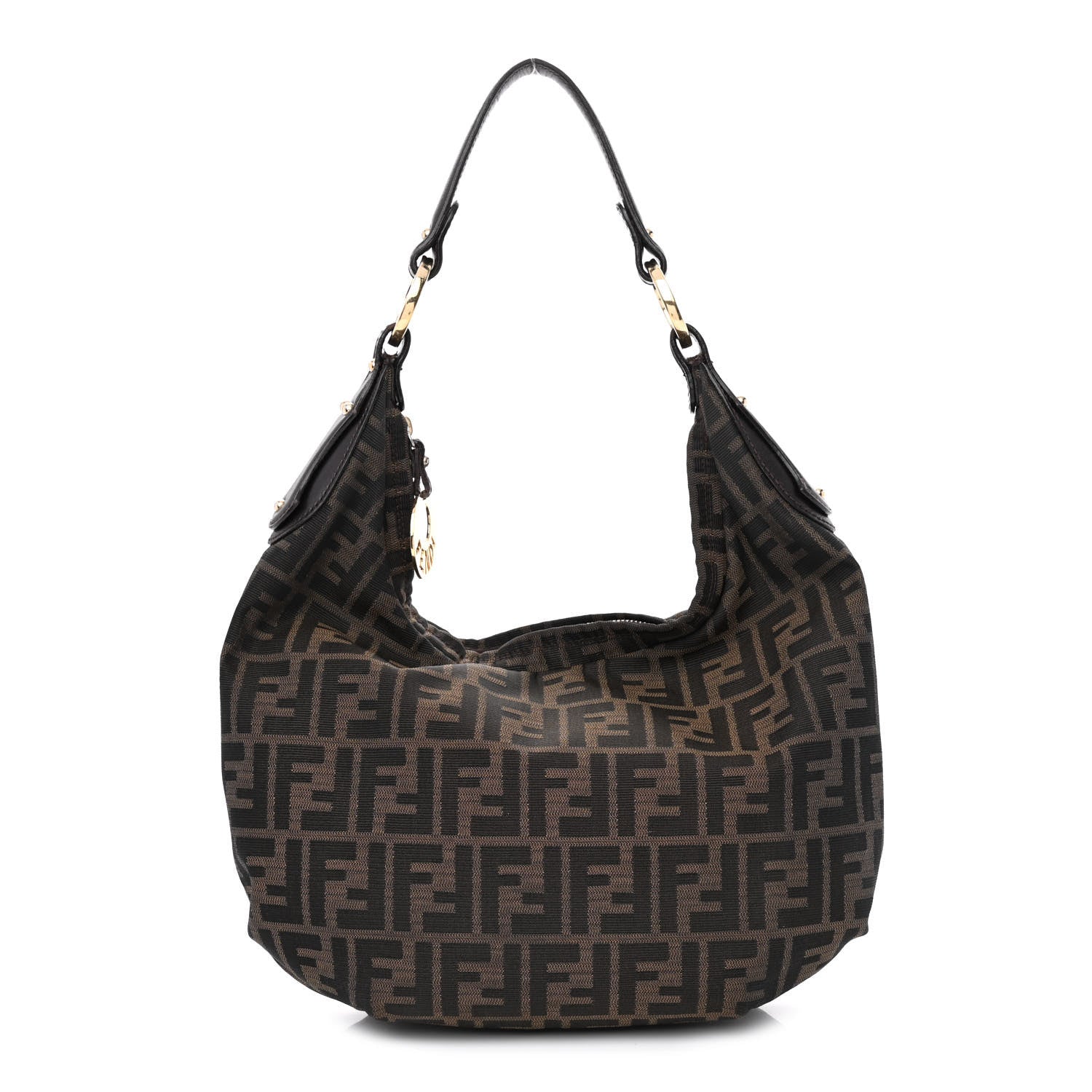 Fendi Zucca Cuoio Lucido Small Chef Hobo Tobacco Moro 1 of 9