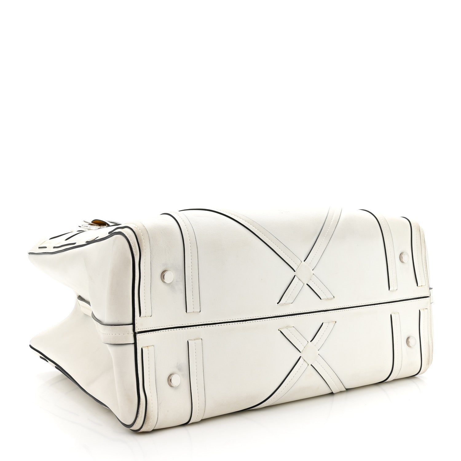 Christian Dior Calfskin Woven Giant Cannage Connect Tote White 4 of 16