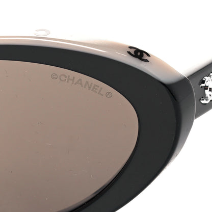 Chanel Acetate Oval Sunglasses 5416 Black Beige 7 of 8