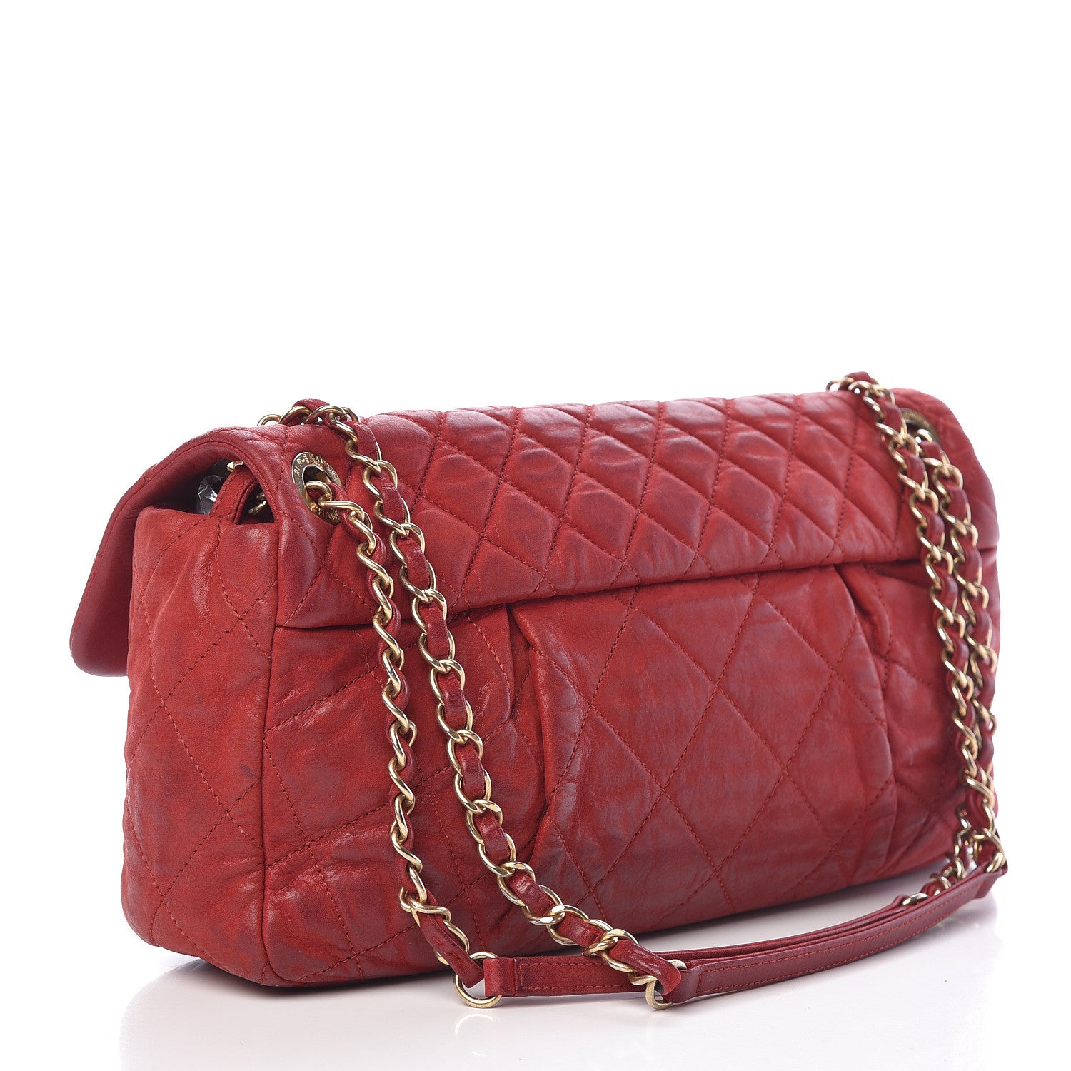 Chanel Iridescent Calfskin Large Chic Quilt Flap Red 3 of 23