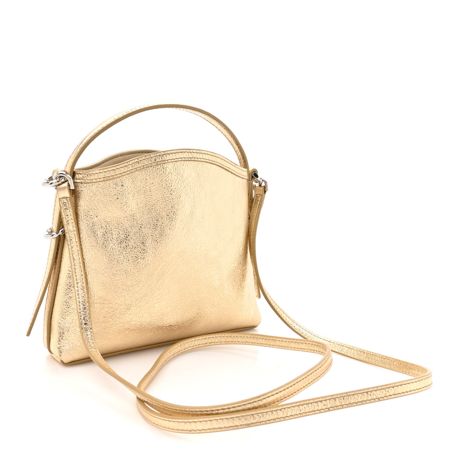 Givenchy Metallic Tumbled Calfskin Nano Voyou Bag Golden Sand