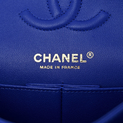 Chanel Caviar Chevron Quilted Small Double Flap Blue 6 of 11