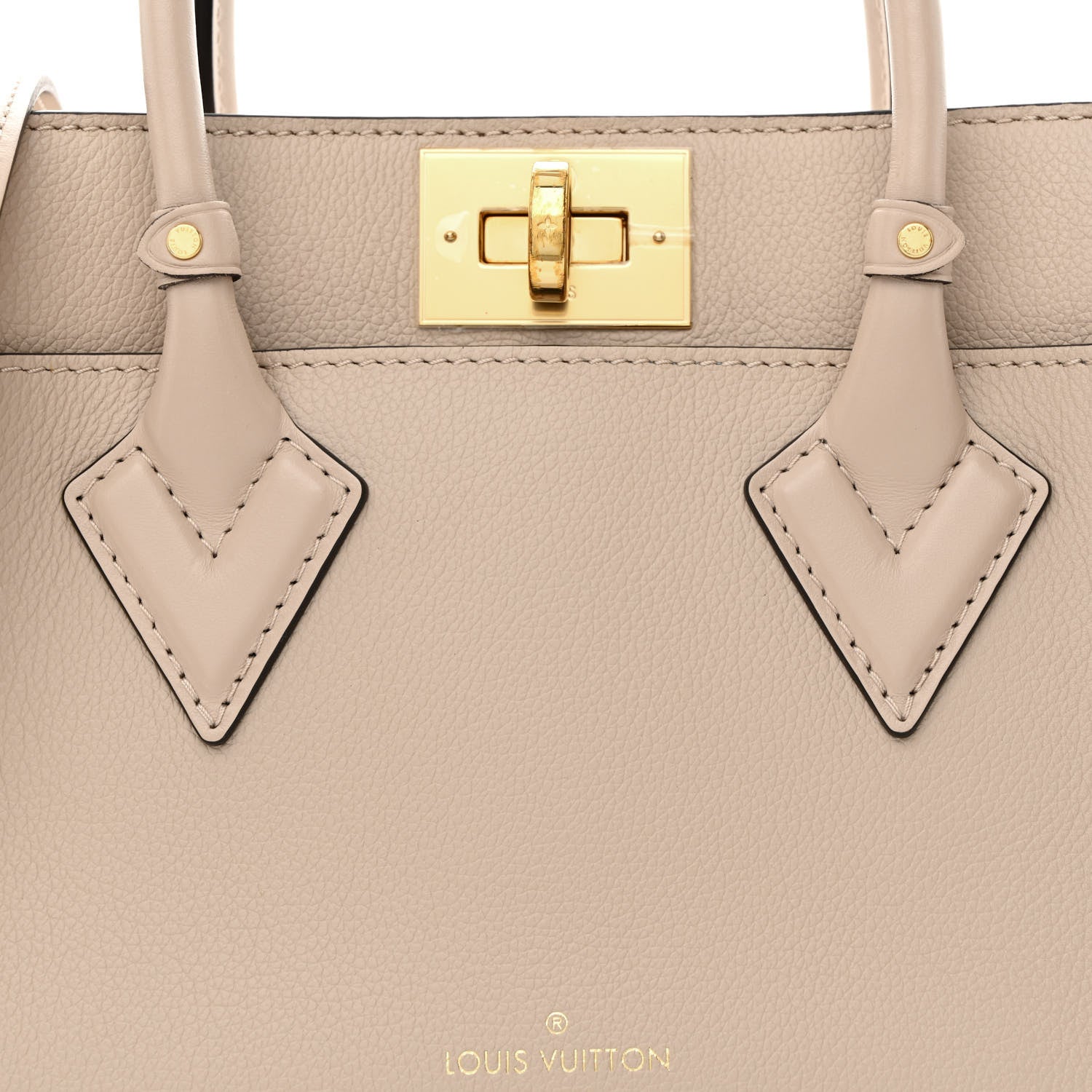 Louis Vuitton Calfskin Monogram On My Side PM Greige 7 of 9