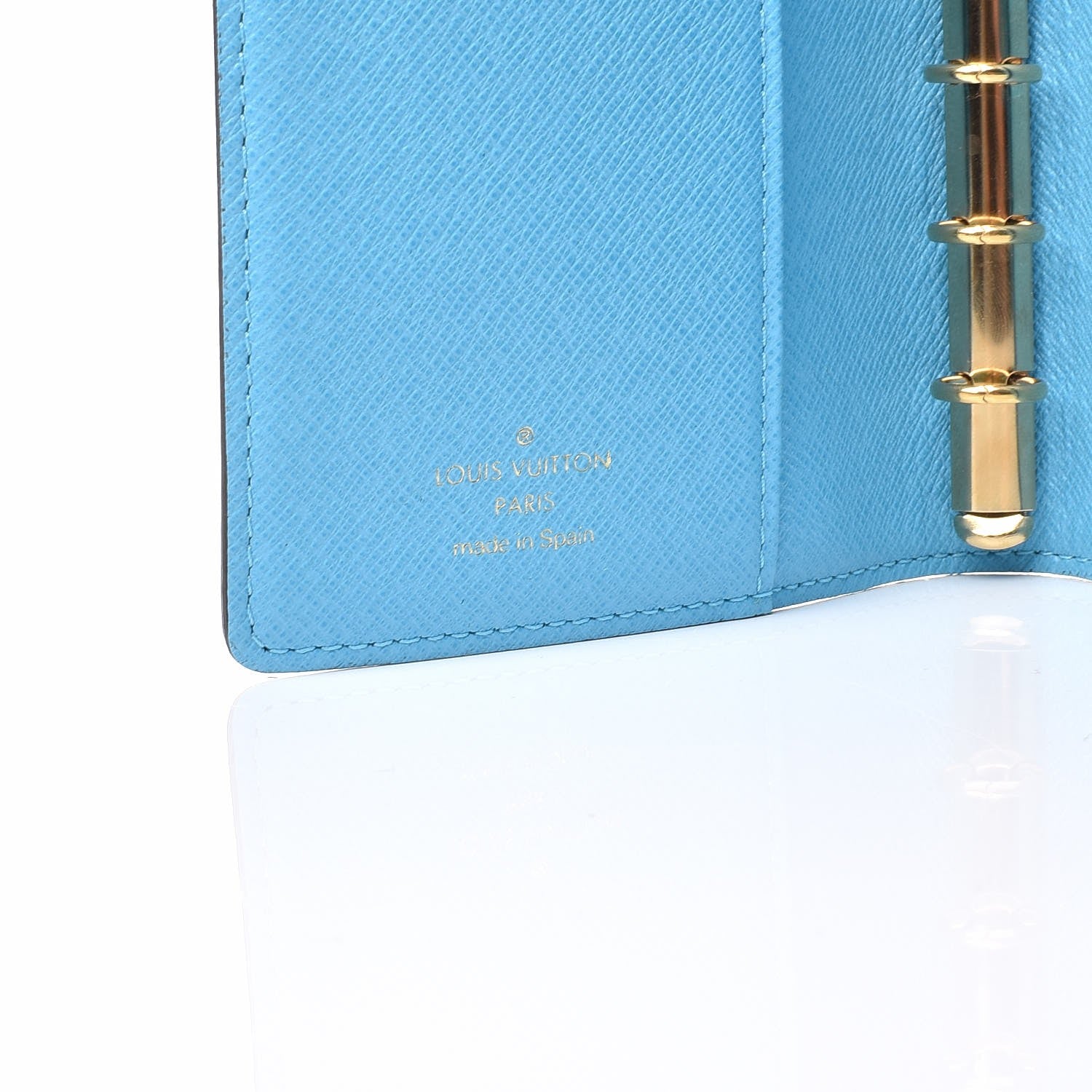 Louis Vuitton Monogram Groom Small Ring Agenda Cover Blue 6 of 7