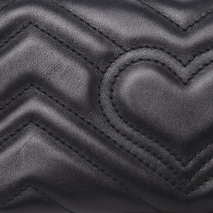 Gucci Calfskin Matelasse Super Mini GG Marmont Shoulder Bag Black 10 of 11