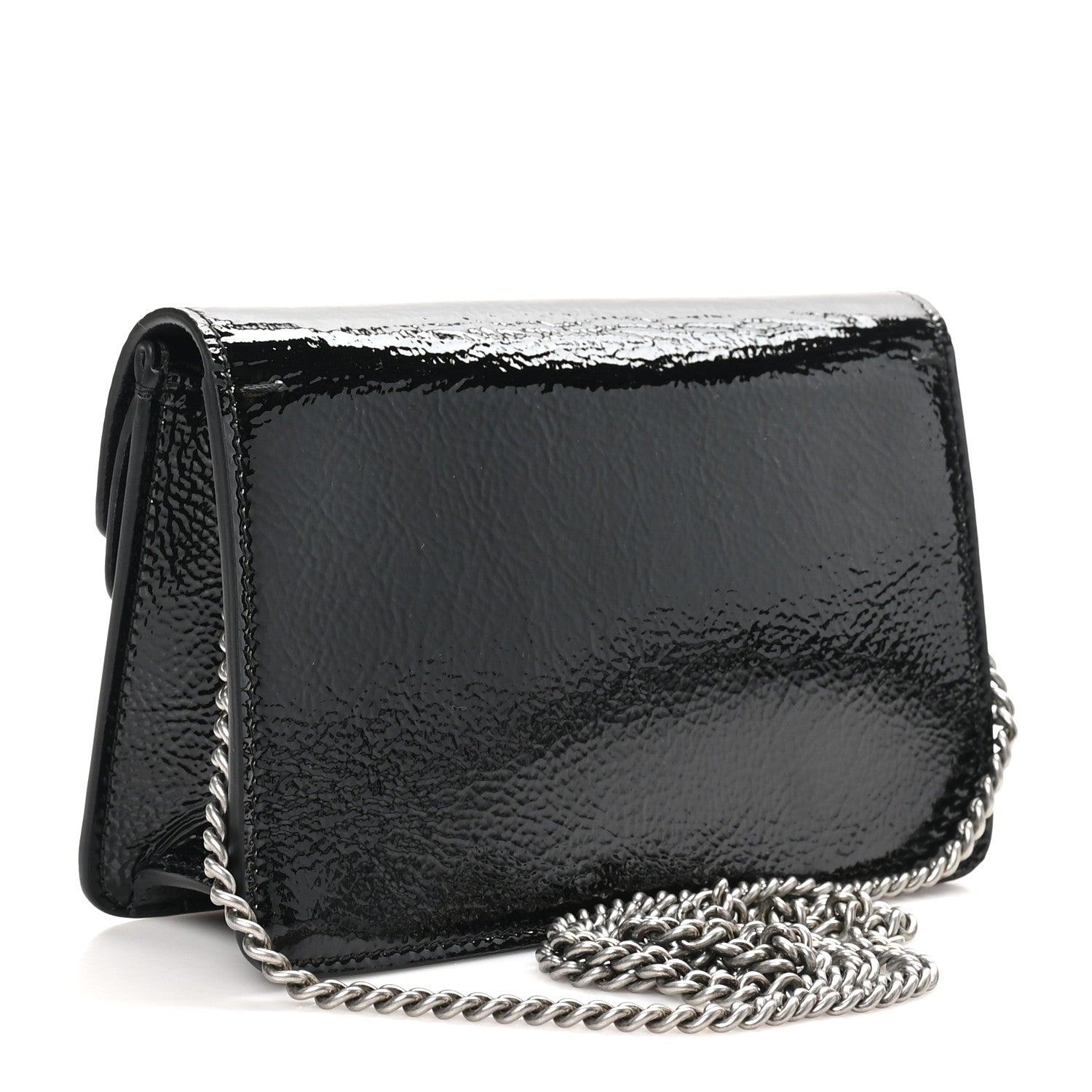 Gucci Crinkled Patent Mini Dionysus Shoulder Bag Black 3 of 10