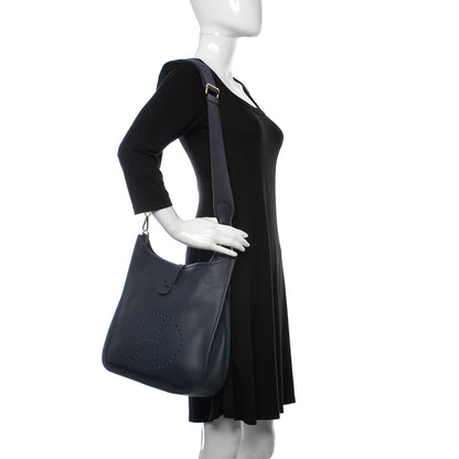 Hermes Taurillon Clemence Evelyne III GM Bleu Nuit 2 of 11