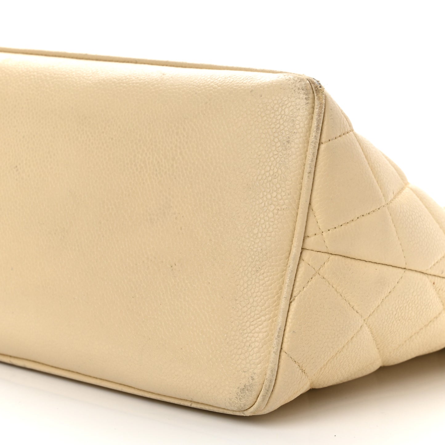 Caviar Quilted Medallion Tote Light Beige