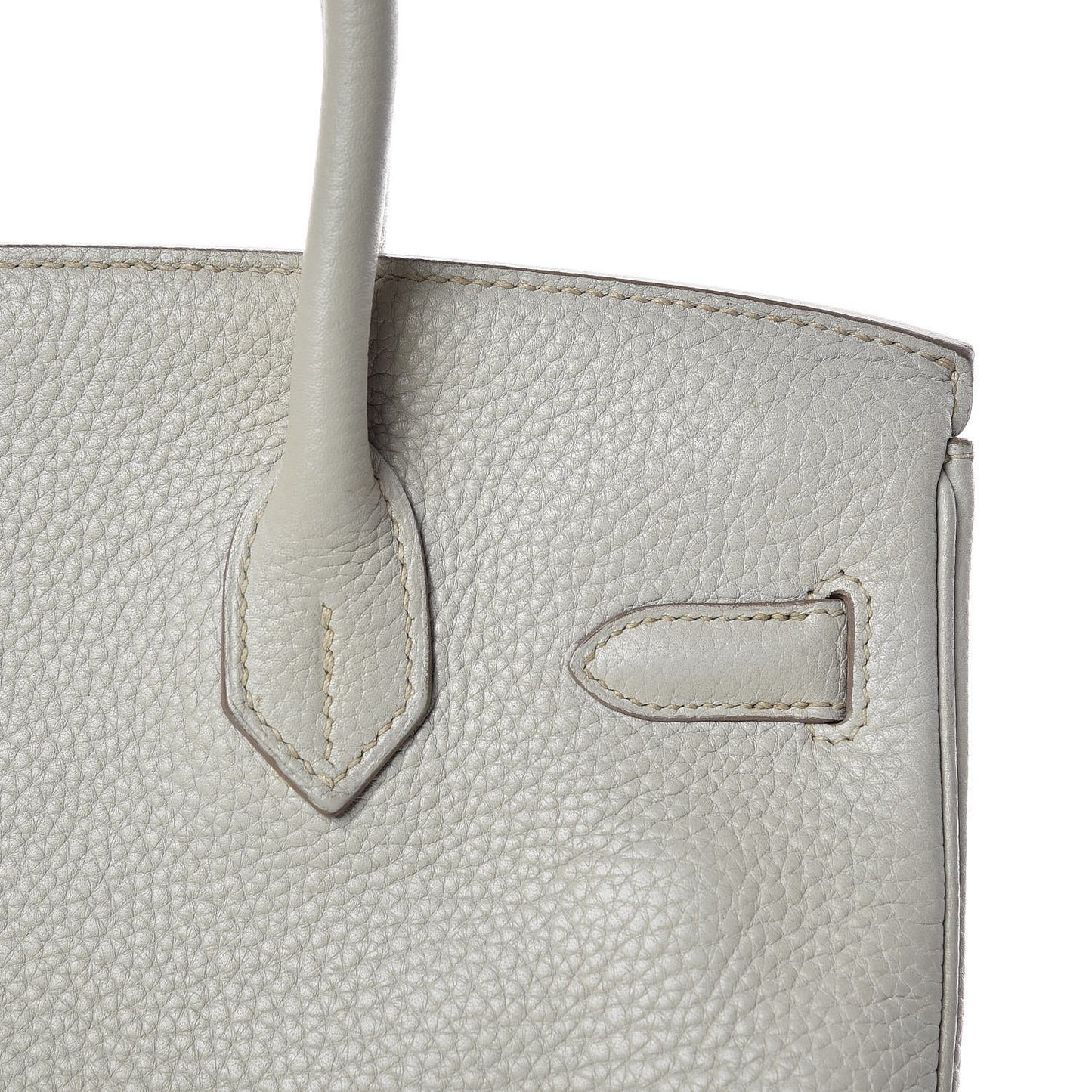 Taurillon Clemence Lizard Club Birkin 30 Gris Perle White Mykonos