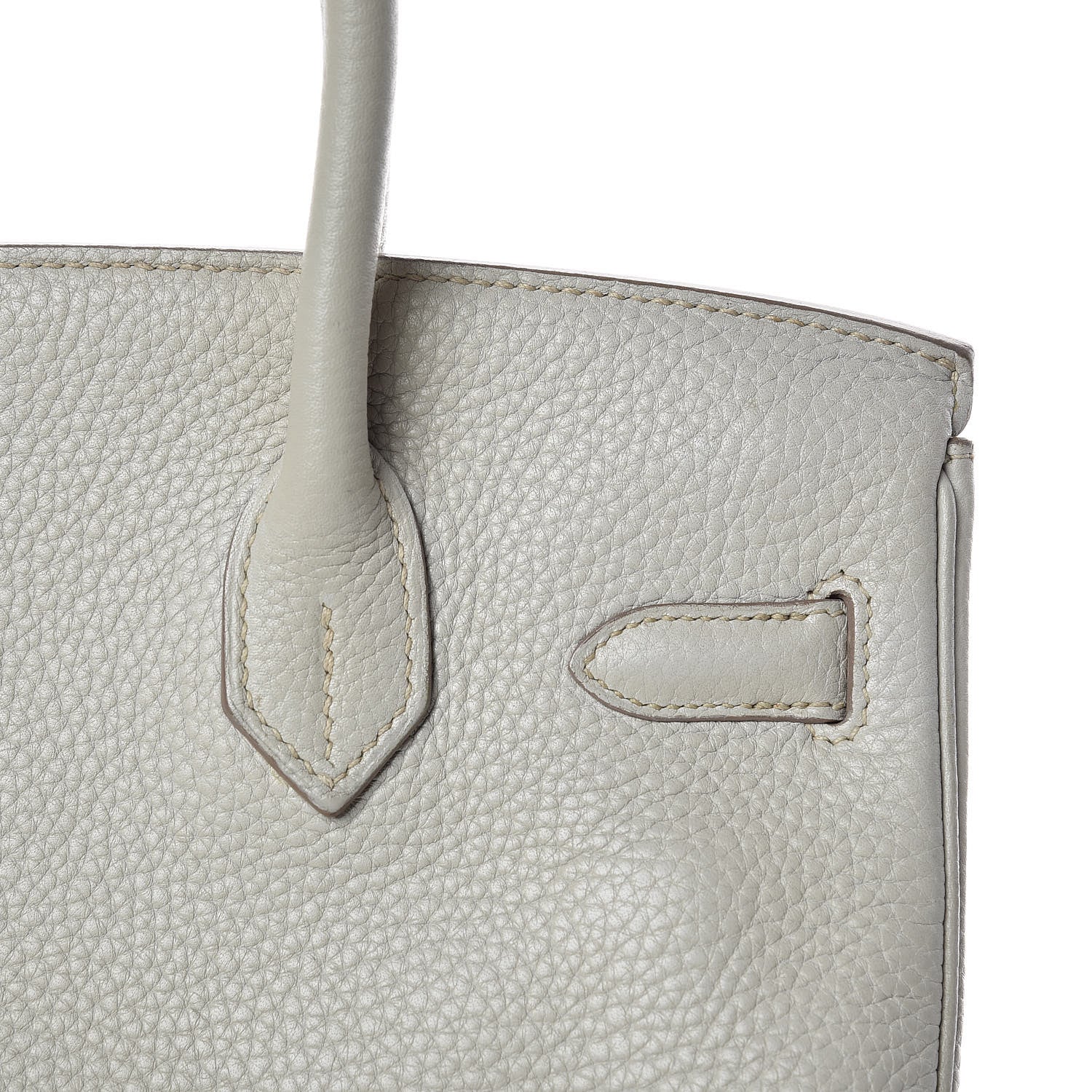 Hermes Taurillon Clemence Lizard Club Birkin 30 Gris Perle White Mykonos 11 of 38