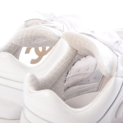 Chanel Calfskin Patent Transparent Womens Sneakers 40 White 9 of 11