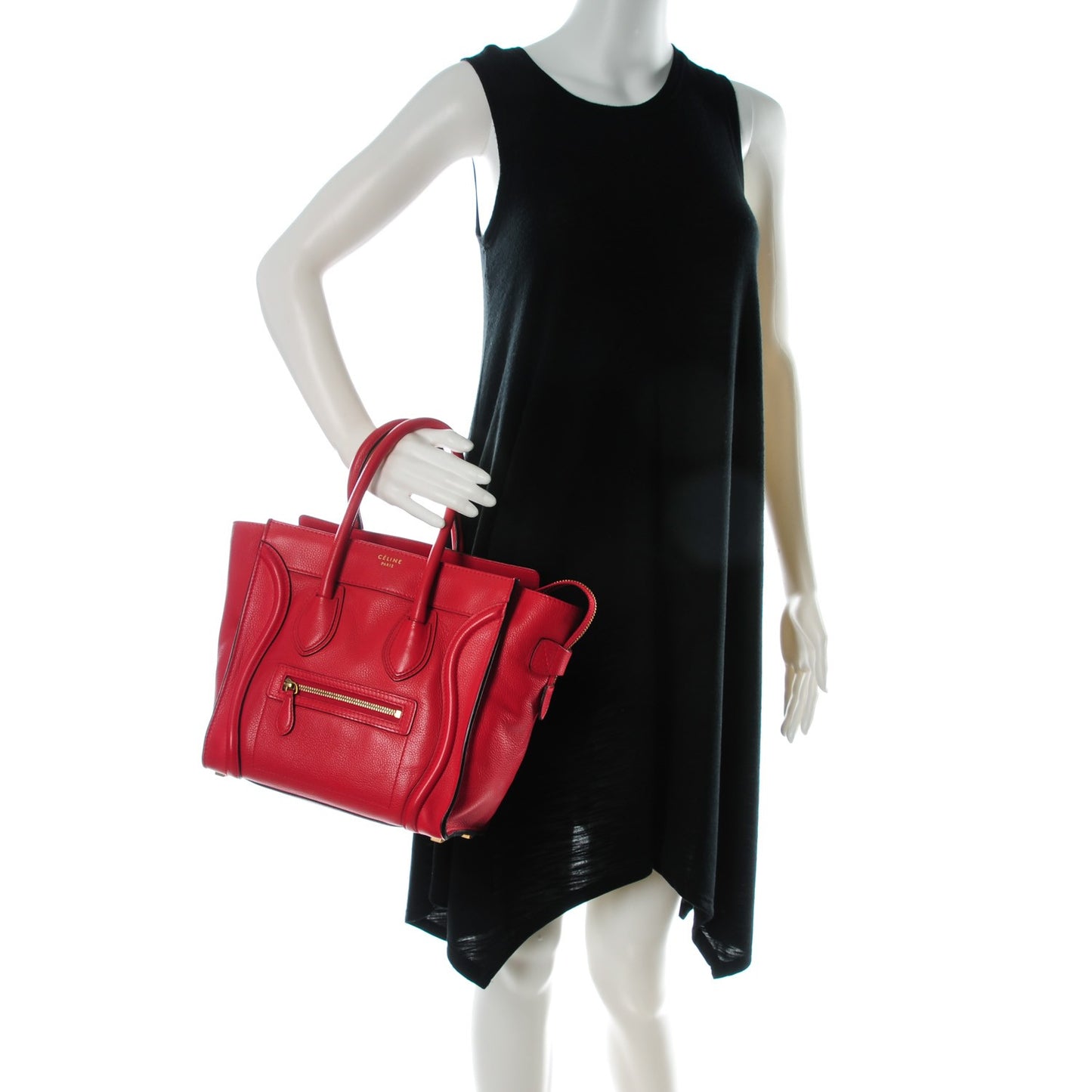 Drummed Calfskin Micro Luggage Coquelicot