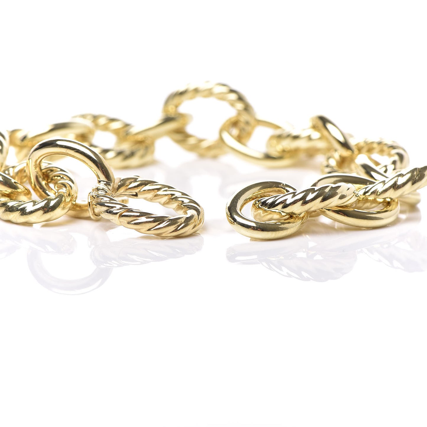 18K Yellow Gold 12mm Large Oval Link Bracelet
