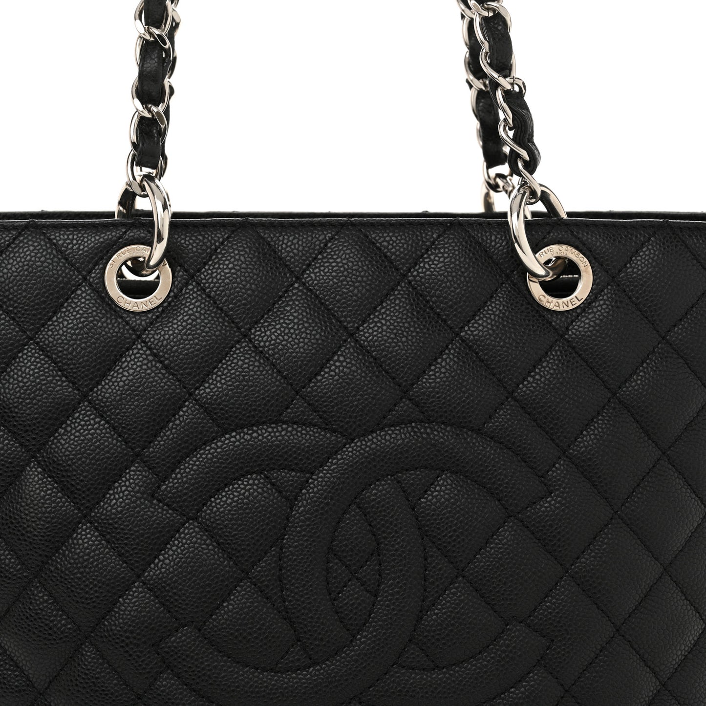 Caviar Quilted Grand Shopping Tote GST Black