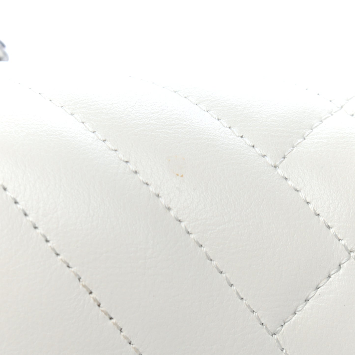 Lambskin Quilted Chevron Medium Boy Flap White