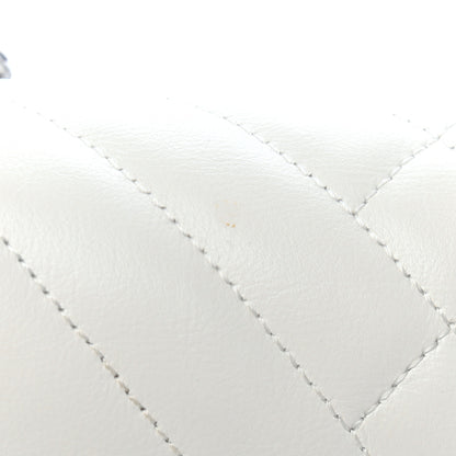 Chanel Lambskin Quilted Chevron Medium Boy Flap White 10 of 24