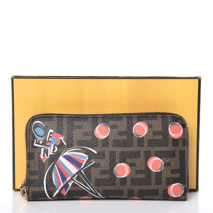 Fendi Zucca Spalmati Saint Bamboline Zip Around Wallet Tobacco 21 of 21