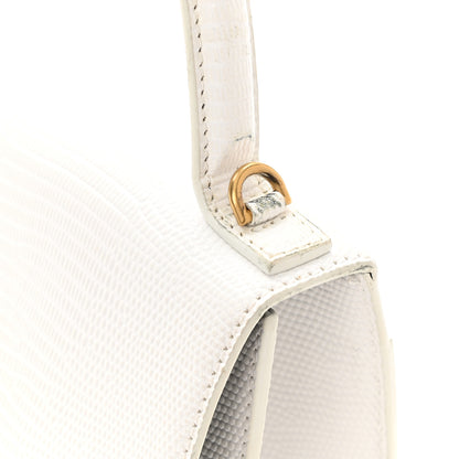 Balenciaga Patent Calfskin Lizard Embossed XS Sharp Top Handle Bag White 10 of 10