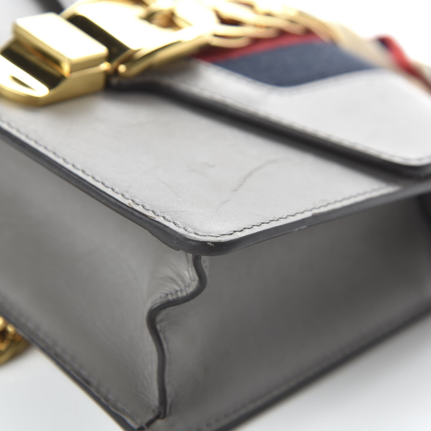 Gucci Calfskin Mini Sylvie Chain Shoulder Bag Deep Grey 9 of 14